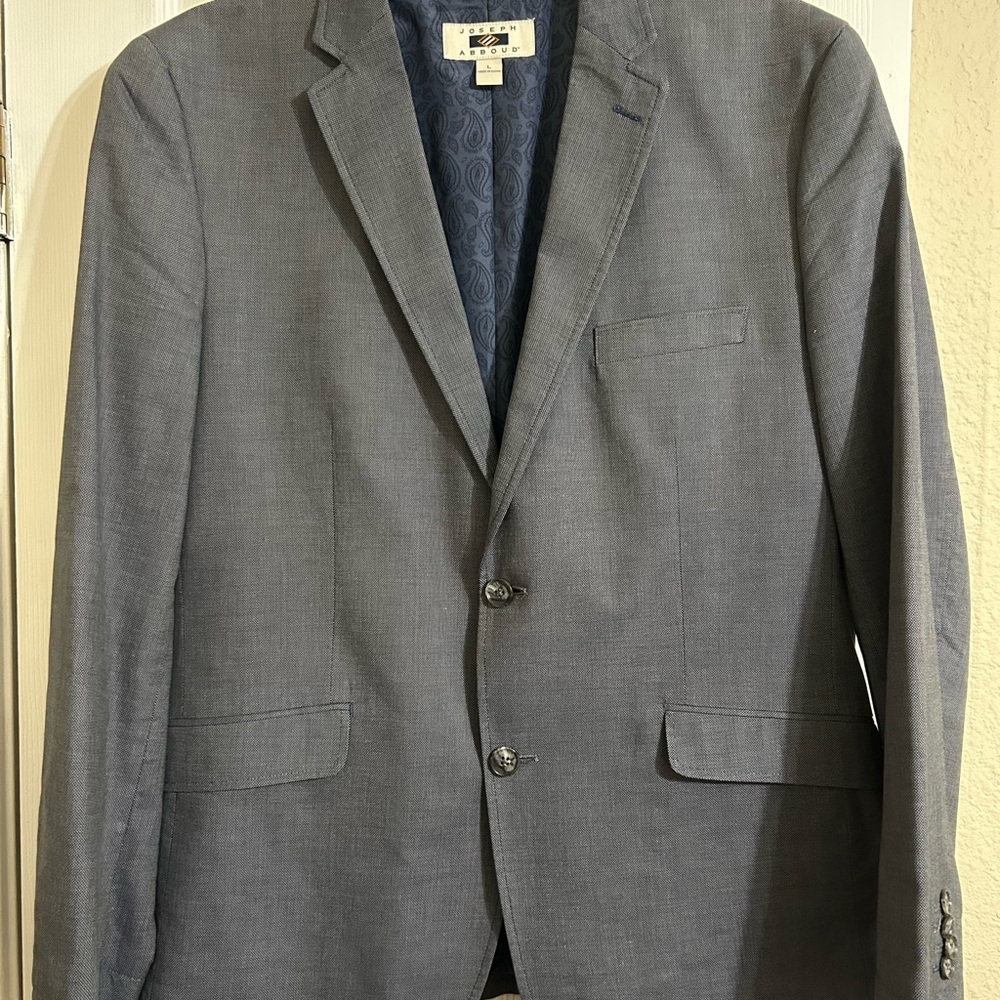 Joseph Abboud Men's Blue/Gray Blazer Large Slim Fit